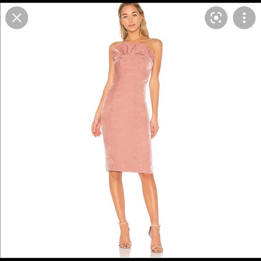 NWT! Cinq a Sept pink velvet ruffle dress
